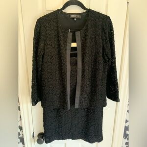 Womens Jones New York Black Lace Suit,size small,event,formal,wedding